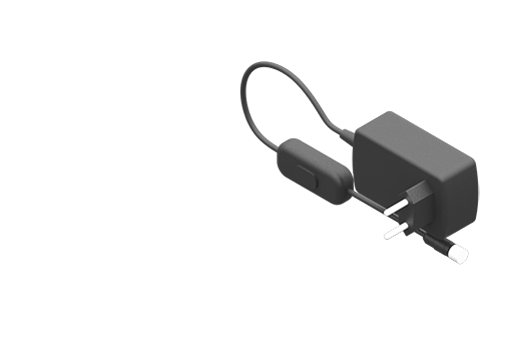 Power supply, input 230 Vac, output voltage 24 Vdc for testing PNP electric grippers, current 1A, power 25 W, M8 3-pin connector, including M8 4-pin adapter and M12 8-pin adapter. - MPS24-1-S-PNP