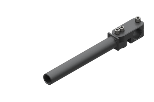 Heavy-duty elbow arm with clamp, diameter 20 mm, long, with screws - MFI-A200