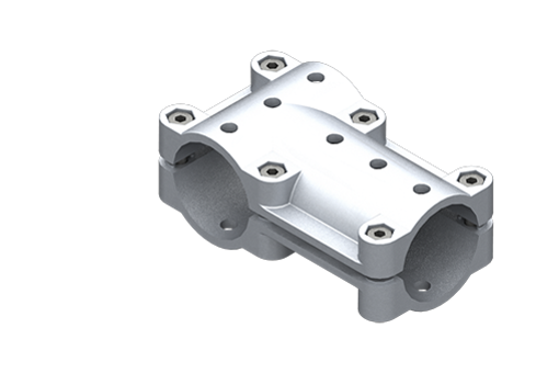 Steel T-coupling, diameter 30 mm, with screws - MFM-A09