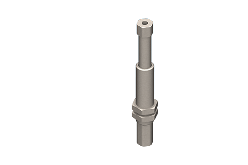 Stainless steel rotative suspension with M12x1 threaded body, stroke 25 mm, M5 thread, with 2 nuts - VSRTG1225