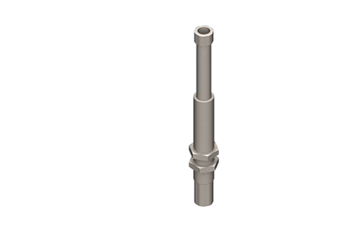 Stainless steel rotative suspension with M25x1.5 threaded body, stroke 80 mm, G3/8 thread, with 2 nuts - VSRTG2580