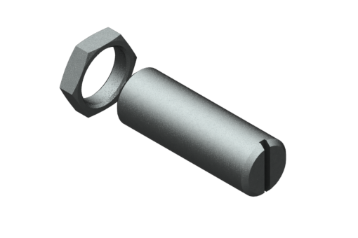 Stroke end stopper M12x1, length 35 mm, with rubber bumper and nut - FGD1235