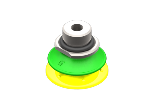 VG.BP20 suction cup, polyurethane, 30/70 Shore, G1/8" male / M5 female, with 0.6 mm calibrated hole - 2011007