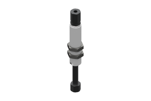 Non-rotative suspension with M12x1 threaded body, stroke 25 mm, M5, with 2 nuts - 9900025