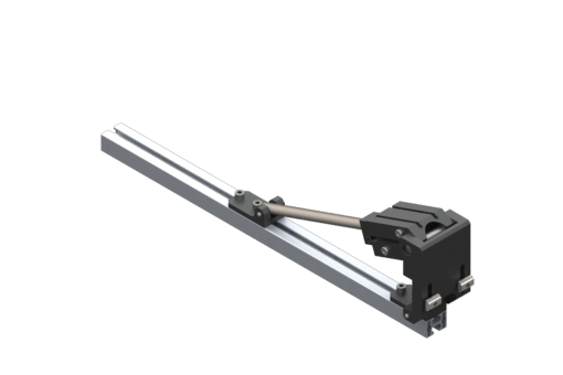 One-finger angular pneumatic gripper for clamping large-sized items, adjustable, 2.5/8 bar, M5, with sensor seats - OFG3012