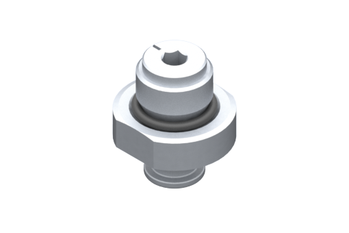 Fitting G1/4'' Male with check valve with sphere diameter 7.5, calibrated hole diameter 0.6, hexagon 19 - 1600022