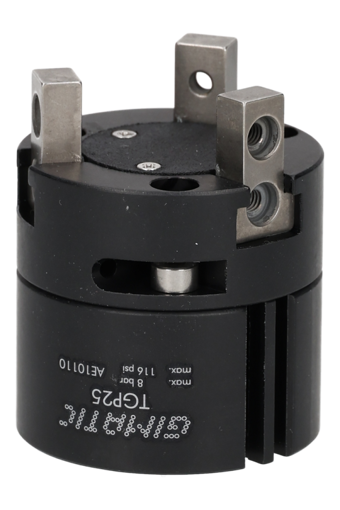 Self-centering parallel pneumatic gripper with three jaws, Ø25 mm, 2-8 bar, M5 - TGP25